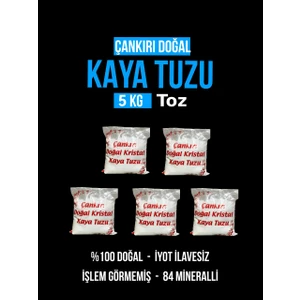 Taş Değirmende Öğütülmüş Doğal Çankırı Kristal Kaya Sofra Tuzu Toz (5 kg) Mavi Etiket