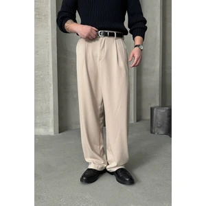 Erkek Pileli Ekstra Baggy Kalıp Kumaş Pantolon