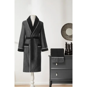 Noir Maskülen Şal Yaka Bornoz