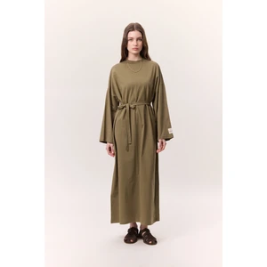 Oversıze Uzun Rahat Elbise Haki