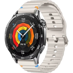 Huawei Watch Gt5 Pro 46MM Ile Uyumlu Dalga Desenli Tokalı Yumusaş Soft Silikon Kordon