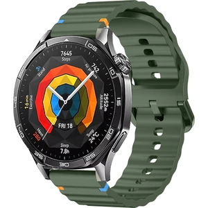 Huawei Watch Gt5 Pro 46MM Ile Uyumlu Dalga Desenli Tokalı Yumusaş Soft Silikon Kordon