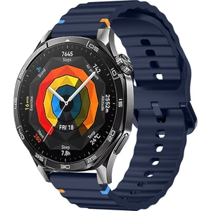 Huawei Watch Gt5 Pro 46MM Ile Uyumlu Dalga Desenli Tokalı Yumusaş Soft Silikon Kordon