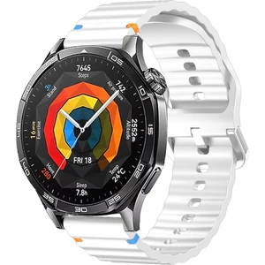 Huawei Watch Gt5 Pro 46MM Ile Uyumlu Dalga Desenli Tokalı Yumusaş Soft Silikon Kordon