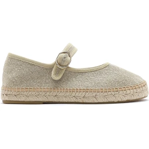 Kadın Krem Tokalı Kumaş Espadril 25SFD45716F