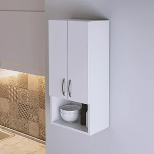 Bd-01 Kapaklı Bölmeli Banyo Mutfak Asma Dolap Beyaz