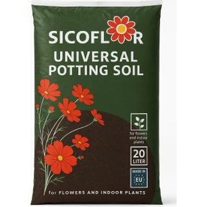 Sıcoflor Universal Saksı Toprağı | 20 Litre | Çiçekler ve Iç Mekan Bitkileri Için | Made In Eu