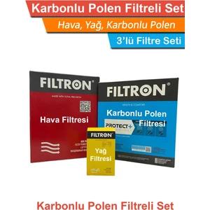 Peugeot 308 1.6 Bluehdı Dizel Filtron Filtre Bakım Seti 2014-2018 Hava+Yağ+Karbonlu Polen