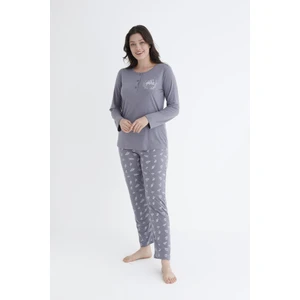 Uzun Kol Mevsimlik Pijama Takımı Viskon Alperi 790-31