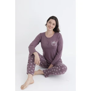 Uzun Kol Mevsimlik Pijama Takımı Viskon Alperi 790-31