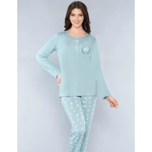 Uzun Kol Mevsimlik Pijama Takımı Viskon Alperi 790-31