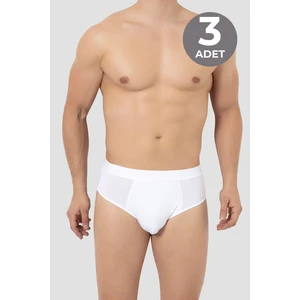 Erkek Bambu Slip Külot Düz Beyaz 3'lü Paket
