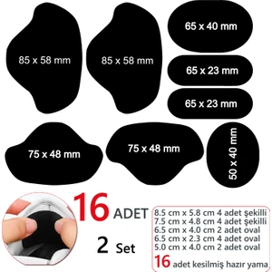 Fixall Adhesive Products Suni Deri Ayakkabı Tamir Yaması Topuk Desteği Arkası Yapışkanlı 16 Adet Siyah 