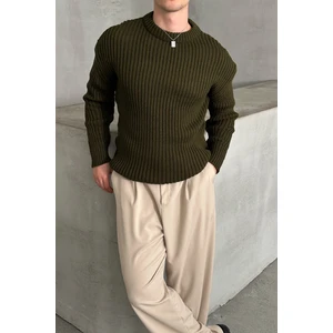 Erkek Fitilli Örme Oversize Kazak