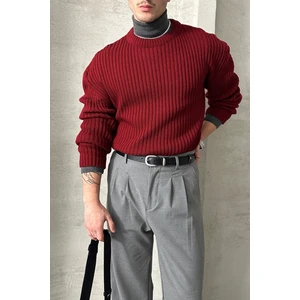 Erkek Fitilli Örme Oversize Kazak