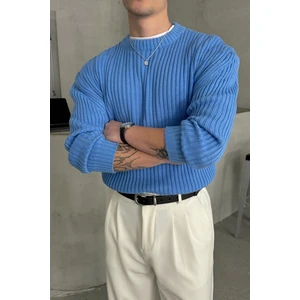 Erkek Fitilli Örme Oversize Kazak