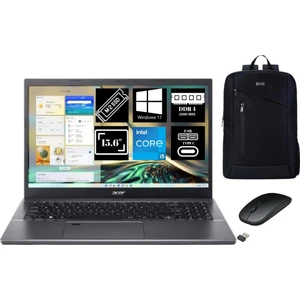 Aspire 5 Intel Core I5-12450H 32 GB Ram 512GB + 512GB SSD 15.6'' Fhd Windows 11 Koyu Gri Dizüstü Bilgisayar + Boz Çanta , Mouse