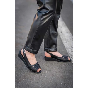 Ortopedik Anne Sandalet Rahat Yumuşak Ayakkabı 38-39-40-41-42 Numara Siyah