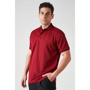 Erkek Bordo Ayaklı Yaka Ottoman Basic Tişört