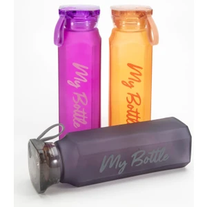 My Bottle 500 ml 0,5 Lt Köşeli Renkli Cam Matara Meyve Suyu Içecek Suluk Su Şişesi