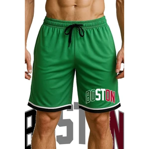 Top Glory Cepli Boston Baskılı Basketbol Şortu Spor Şort
