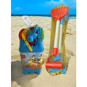 2’li Set: Büyük Boy Suluklu Kum Kova Seti + Büyük Tırmık Kürek Seti – Plaj Eğlencesi Için Ideal