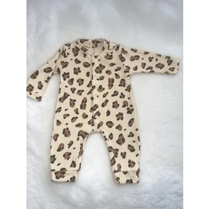 Kız Bebek Leopar Desenli Manşetli Tulum