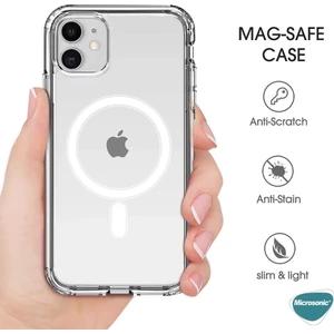 Tuva Modern Apple iPhone 11 Magsafe Özellikli Şeffaf Renk Koruyucu Kılıf