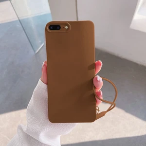Apple iPhone 6 Plus Uyumlu Kılıf Love Yumuşak Silikon Kılıf Kahverengi