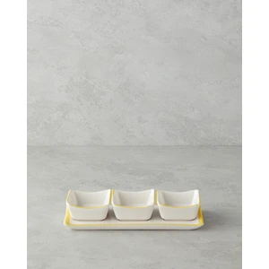 Sunny Seramik 3 Bölmeli Kahvaltılık 4 Parça Sarı