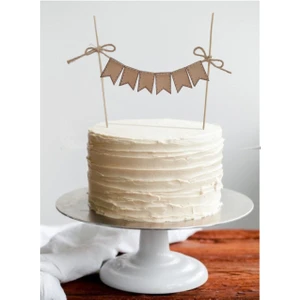 İsim Kendin Yaz Doğum Günü  Kraft Pasta Bayrağı 