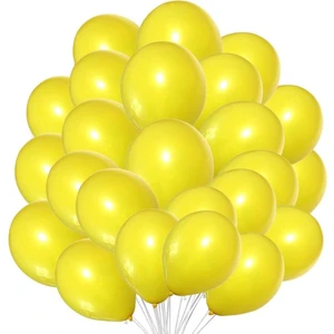 Metalik Balon Sarı 10 Adet