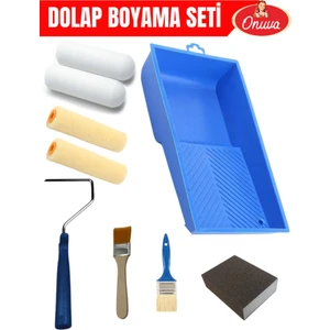 Dolap Hobi Boyama Seti,yüksek Yoğunluklu Sünger,kadife Rulo,rulo Sapı,süngere Zımpara,boya Tavası