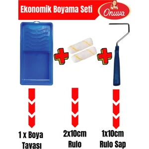 Ekonomik Boyacı Seti 2 Adet 10CM Rulo,sap,boyama Tavası