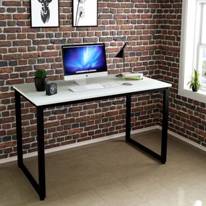 Çalışma Masası Metal Ayaklı Ahşaplı Mutfak Masası Yemek Masası Modeli Renk Sakremento 60X90 cm