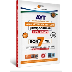 A Yayınları Son 7 Yıl AYT Çıkmış SORULAR - 2024 - 2023 - 2022 - 2021 - 2020 - 2019 - 2018 Yılları