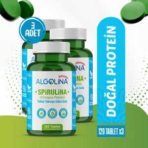 Spirulina 120 Tablet 525 Mg  (3 Adet) PROTEİN KAYNAĞI - TAKVİYE EDİCİ GIDA