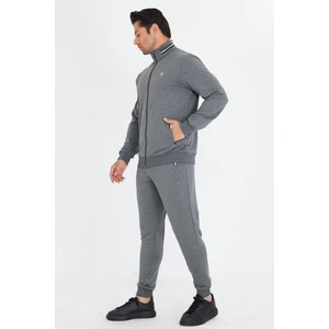 Erkek Pamuklu Dik Yakalı Eşofman Takımı Antrasit 5749-A