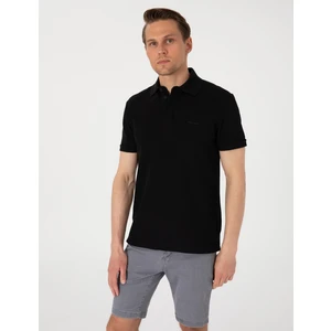 Pierre Cardin Erkek Siyah Slim Fit %100 Pamuk Kıvrılmaz Amerikan Pike Polo Yaka Basic Tişört 50306154-VR046