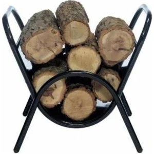 Metal Şömine Yanı Odun Kovası Beşik Odunluk Siyah