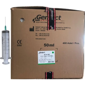 - 50 ml 3parça 21G 0.80x38 mm Enjektör - 400 Adet