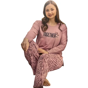Pembe Renk Uzun Kollu Kadın Pijama Takımı