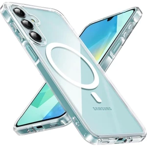 M.TK Moveteck Samsung Galaxy A36 Kılıf Magsafe Wireless Kablosuz Şarj Destekli Sert Silikon Şeffaf Kapak Manyetik