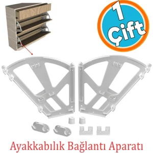 Gri Renk Açılır Kapanır Ayakkabılık Raf Bağlantı Aparatı Plastik 1 Takım Sağ Sol Farklı Bölmeli