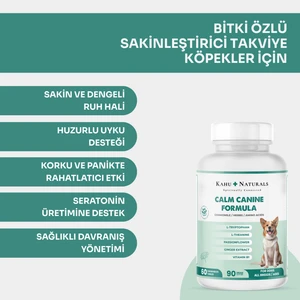 Kahu Naturals Calm Canine Formula, Köpekler Için Bitki Özlü Sakinleştirici Rahatlatıcı Takviye, 60 Tablet