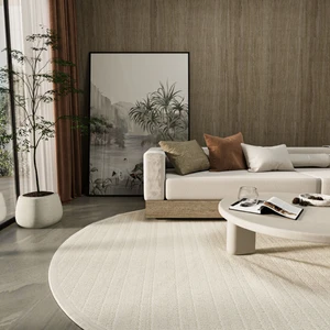 Cool Halı Newyork 3101 Krem Yumuşak Halı Kilim Salon Koridor Kesme Yolluk Yuvarlak Dokuma Makine Halısı