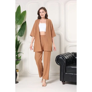 Şık - Kimono Hırkalı Bürümcük Takım Oversize Düşük Kol M - 6xl