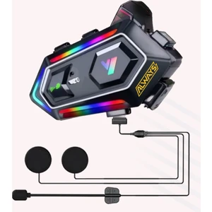 Always Y20 Bt5.3 Motosiklet Kask Kulaklık Intercom Işıklı Motorsiklet Interkom