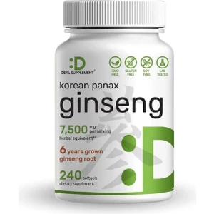 Deal Supplement Korean Red Panax Ginseng Root Extract, 7.500 Mg  240 Softgels