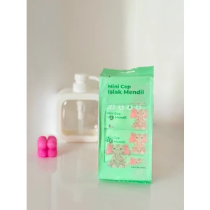 Sevimli 8' Li Mini Islak Mendil | Cep ve Çanta Boyu | Çocuklar Için Okula Uygun |ESSU91